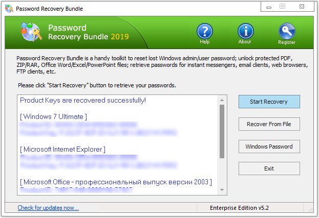 Password Recovery Bundle 2019 Enterprise / Professional 5.2 密码恢复破解工具